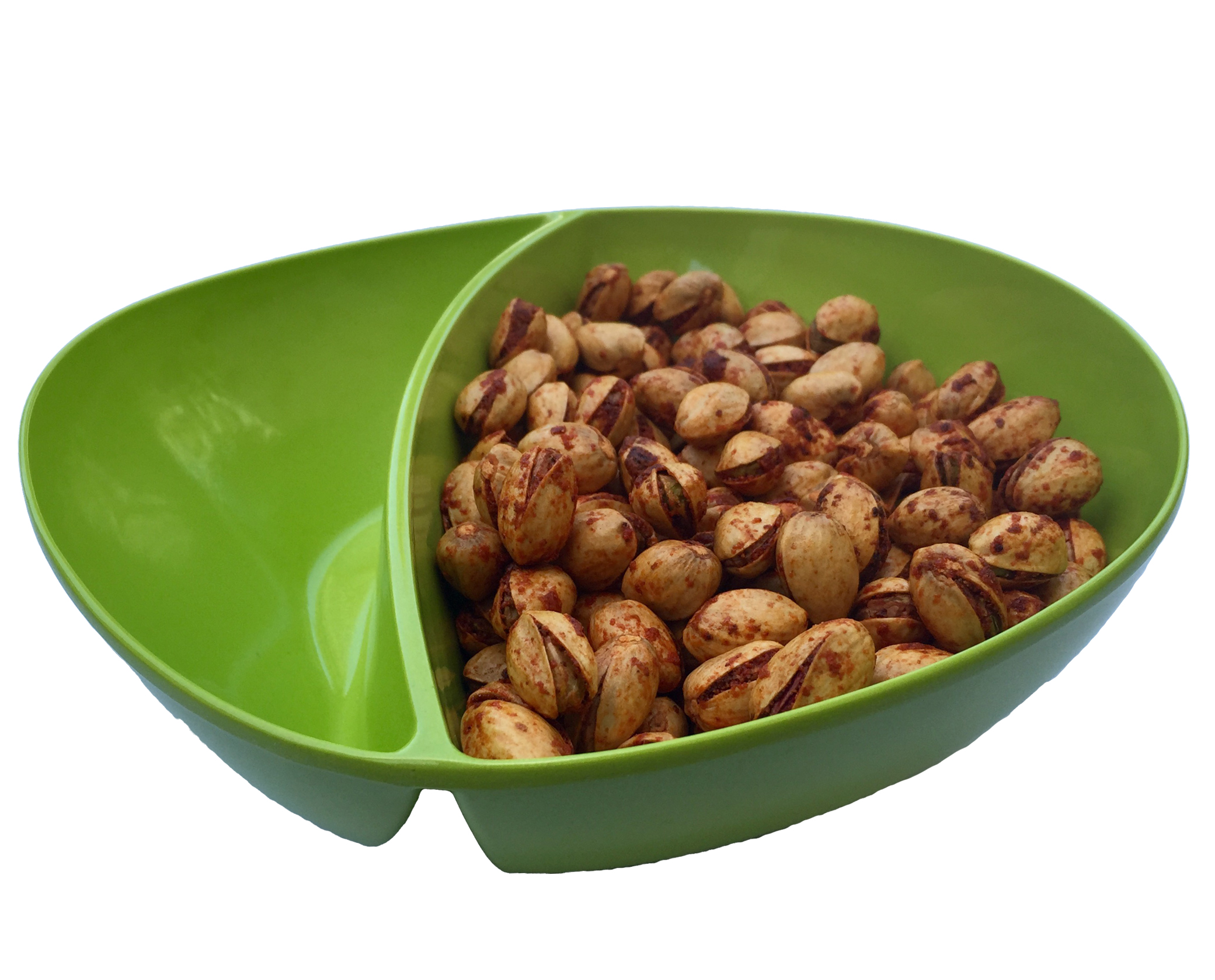 Green Divided Pistachio Serving Bowl